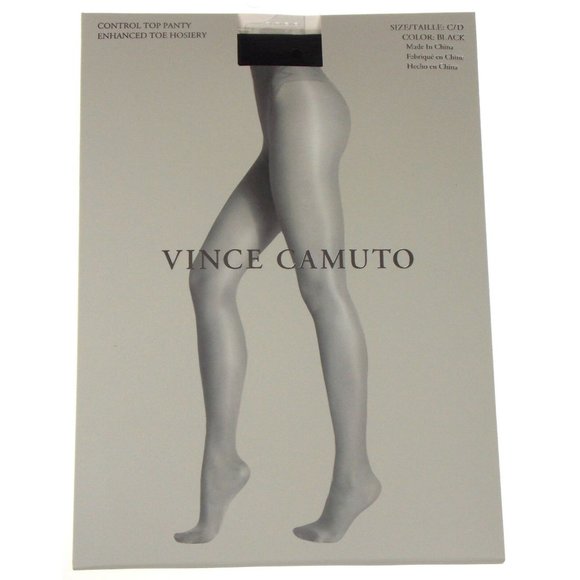 Vince Camuto Control Top Pantyhose Enhanced Toe Hosiery Lot 2 Size C/D Black - Picture 2 of 3